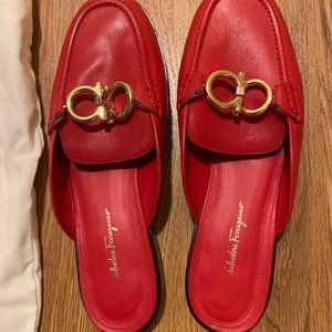 Red slip on Ferragamo shoes
